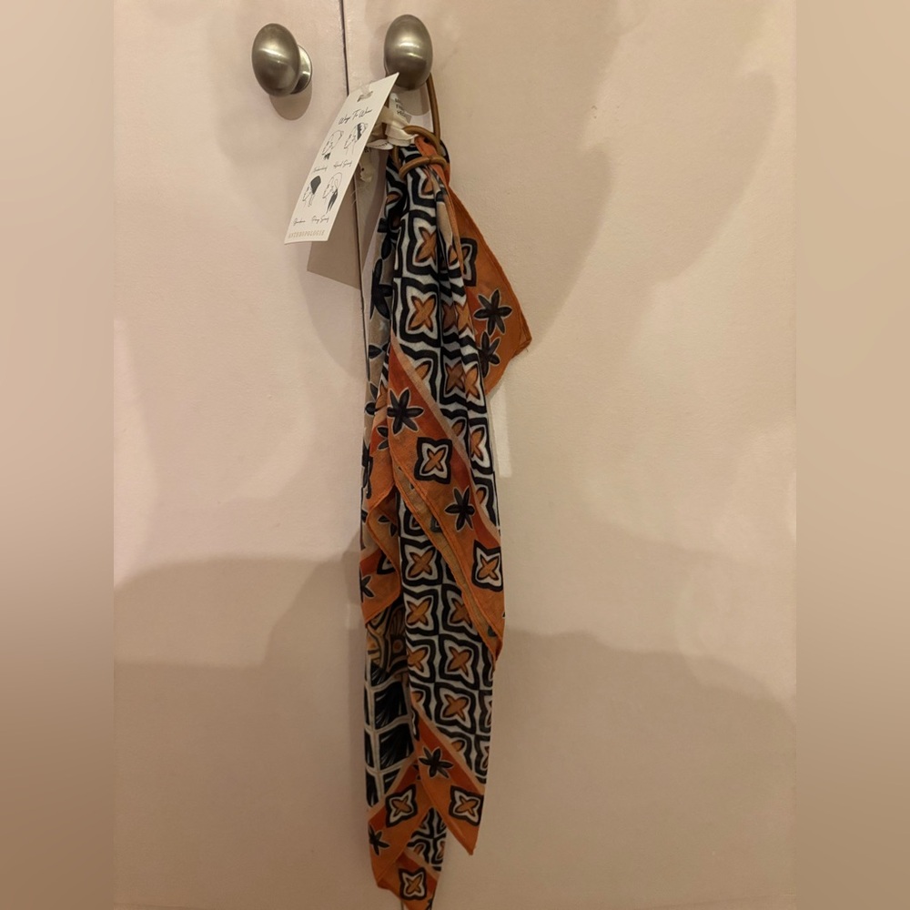 Anthropologie Blue and Orange Scarf